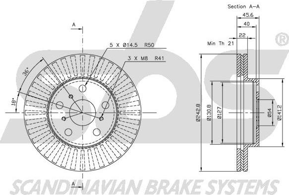 SBS 1815204516 - Спирачен диск vvparts.bg