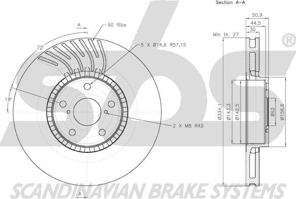 SBS 1815.2045104 - Спирачен диск vvparts.bg