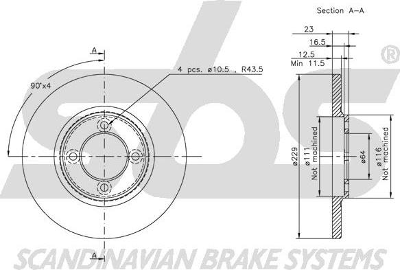 SBS 1815204518 - Спирачен диск vvparts.bg