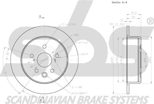 SBS 1815.2045135 - Спирачен диск vvparts.bg