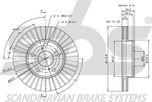 SBS 1815204532 - Спирачен диск vvparts.bg