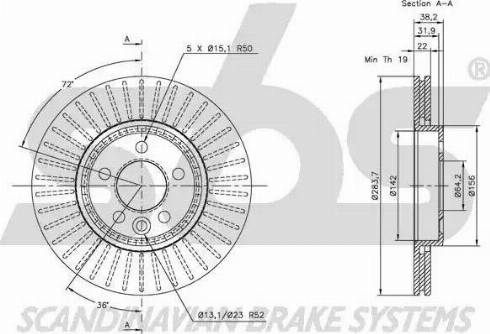 SBS 1815314013 - Спирачен диск vvparts.bg