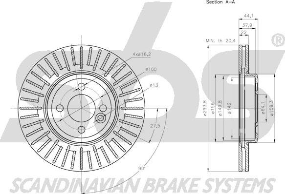 SBS 1815.204035 - Спирачен диск vvparts.bg