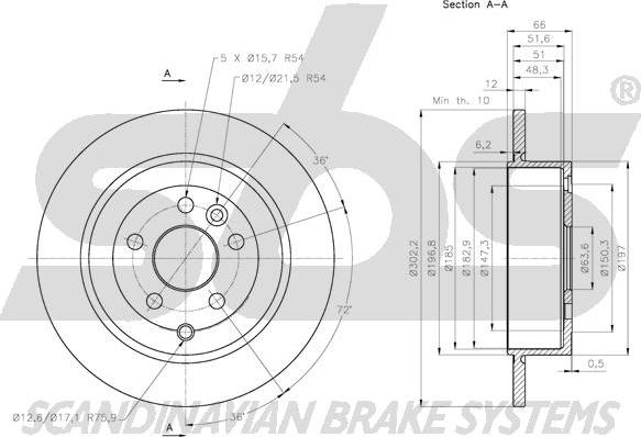 SBS 1815314031 - Спирачен диск vvparts.bg