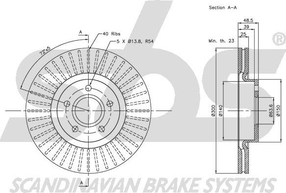 SBS 1815204849 - Спирачен диск vvparts.bg