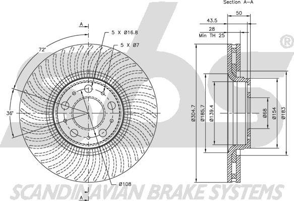 SBS 1815314842 - Спирачен диск vvparts.bg