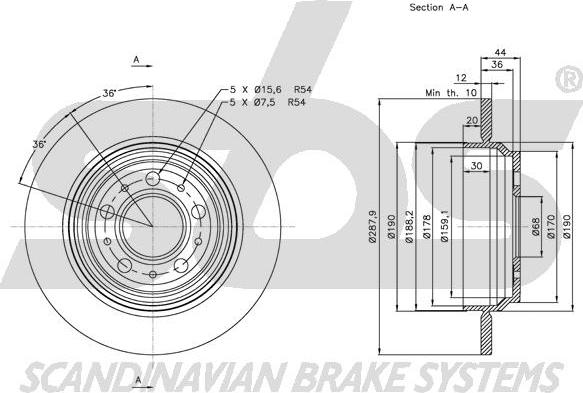 SBS 1815314854 - Спирачен диск vvparts.bg