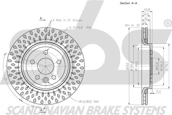 SBS 1815314858 - Спирачен диск vvparts.bg