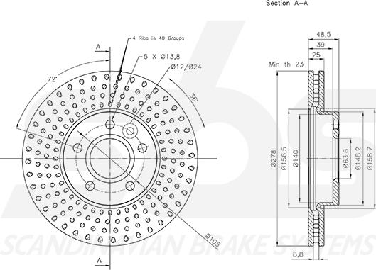 SBS 1815314863 - Спирачен диск vvparts.bg