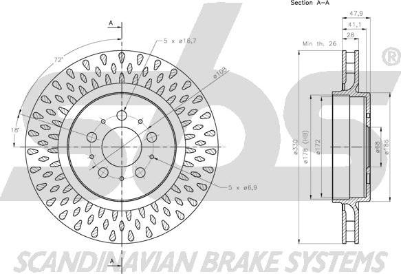 SBS 1815204867 - Спирачен диск vvparts.bg