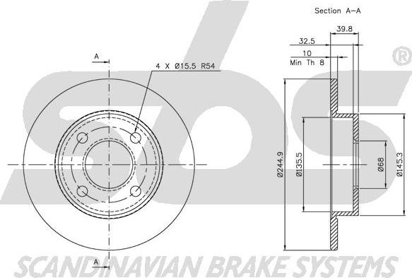 SBS 1815204748 - Спирачен диск vvparts.bg