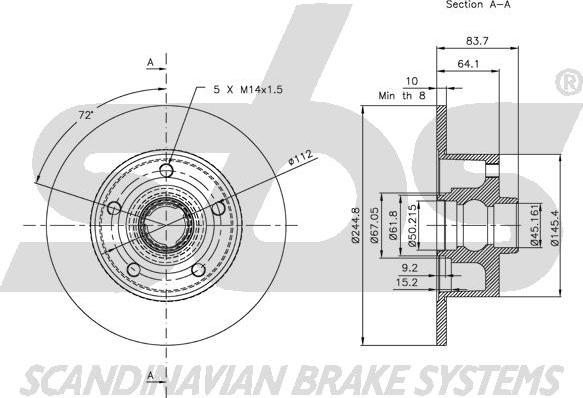 SBS 1815204757 - Спирачен диск vvparts.bg