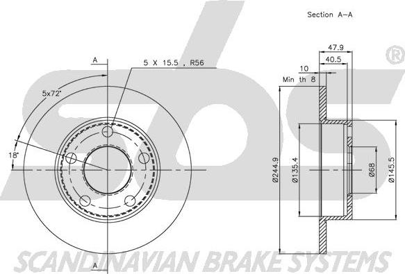 SBS 1815204763 - Спирачен диск vvparts.bg