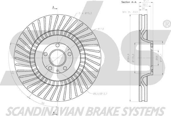 SBS 18153147159 - Спирачен диск vvparts.bg