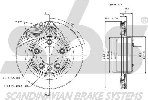 SBS 18153147104 - Спирачен диск vvparts.bg