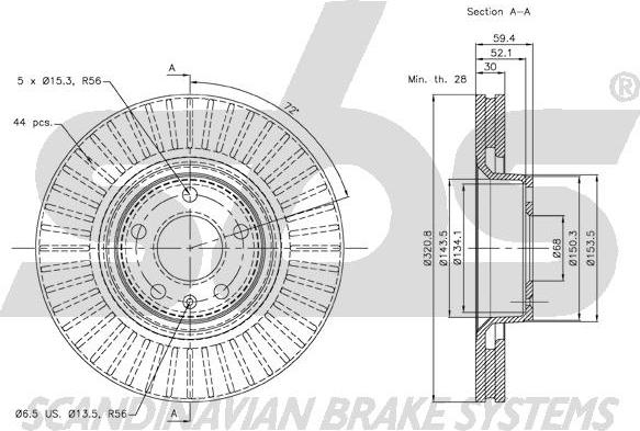 SBS 18153147100 - Спирачен диск vvparts.bg