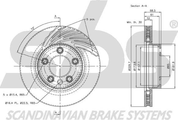 SBS 1815.2047102 - Спирачен диск vvparts.bg