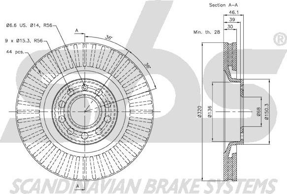 SBS 18153147107 - Спирачен диск vvparts.bg