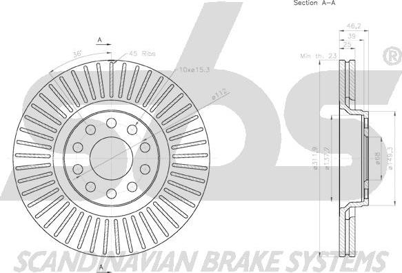 SBS 1815.2047134 - Спирачен диск vvparts.bg