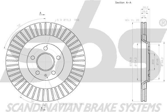 SBS 1815.2047130 - Спирачен диск vvparts.bg