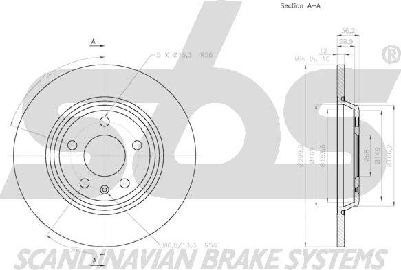 SBS 18153147129 - Спирачен диск vvparts.bg