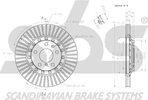 SBS 18153147126 - Спирачен диск vvparts.bg