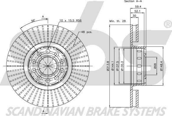 SBS 1815204780 - Спирачен диск vvparts.bg