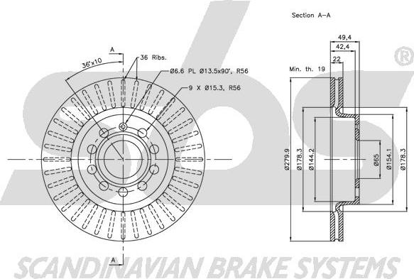 SBS 1815204787 - Спирачен диск vvparts.bg