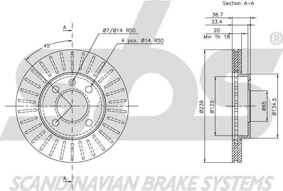 SBS 1815204724 - Спирачен диск vvparts.bg