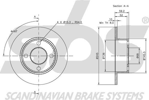 SBS 1815314723 - Спирачен диск vvparts.bg