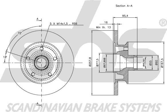 SBS 1815204727 - Спирачен диск vvparts.bg