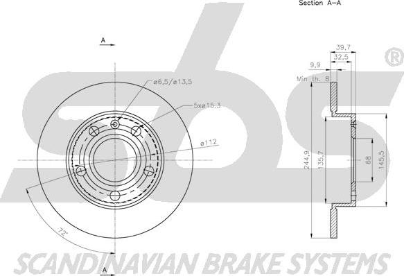 SBS 1815314778 - Спирачен диск vvparts.bg