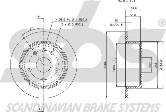 SBS 1815205005 - Спирачен диск vvparts.bg