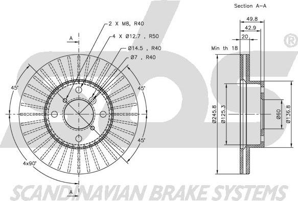 SBS 1815205208 - Спирачен диск vvparts.bg