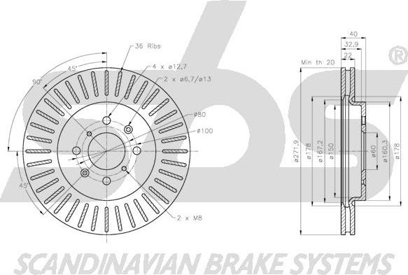 SBS 1815205236 - Спирачен диск vvparts.bg