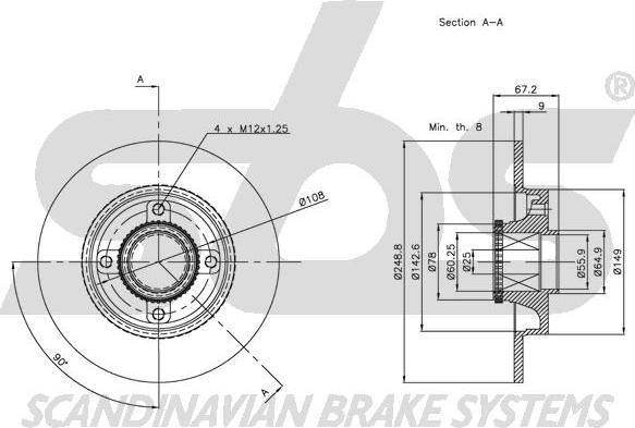 SBS 1815311947 - Спирачен диск vvparts.bg