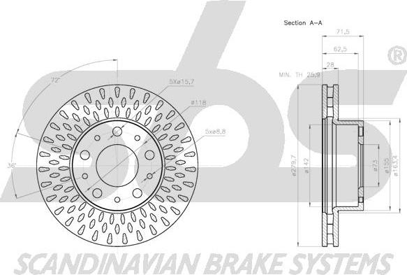 SBS 1815311958 - Спирачен диск vvparts.bg