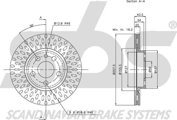 SBS 1815311923 - Спирачен диск vvparts.bg