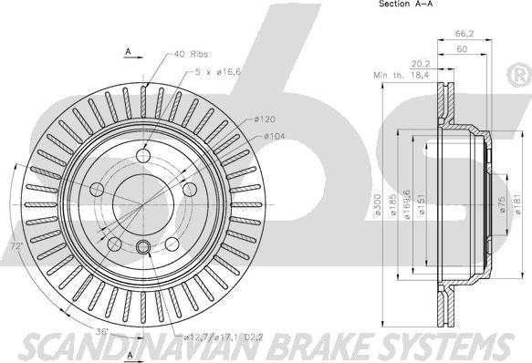 SBS 1815311597 - Спирачен диск vvparts.bg