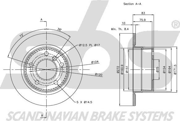 SBS 1815201546 - Спирачен диск vvparts.bg