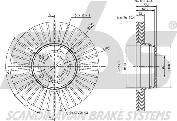 SBS 1815201542 - Спирачен диск vvparts.bg