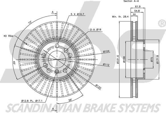 SBS 1815311547 - Спирачен диск vvparts.bg