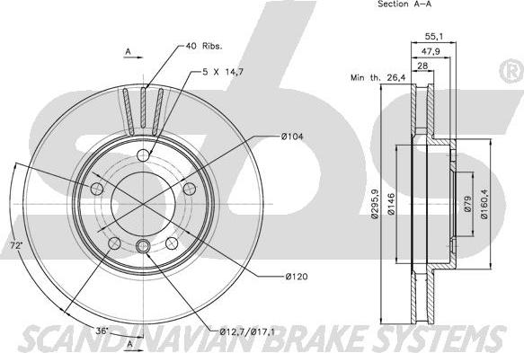 SBS 1815311551 - Спирачен диск vvparts.bg