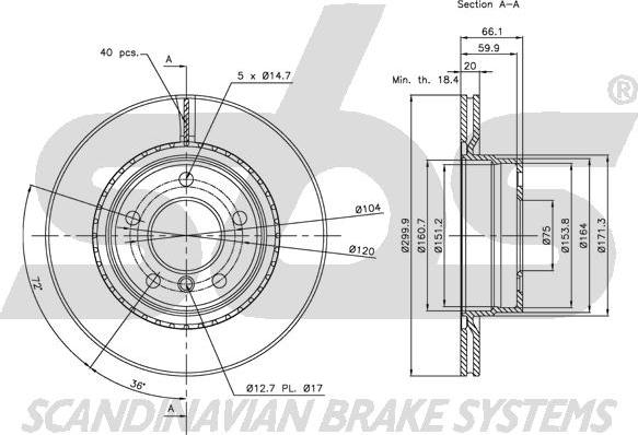 SBS 1815311558 - Спирачен диск vvparts.bg