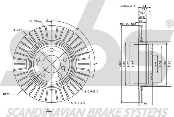 SBS 1815201562 - Спирачен диск vvparts.bg