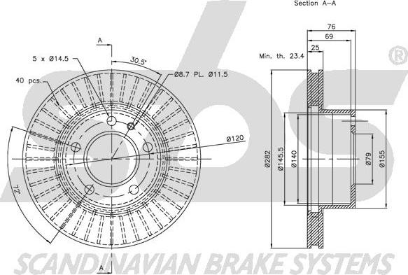 SBS 1815201515 - Спирачен диск vvparts.bg