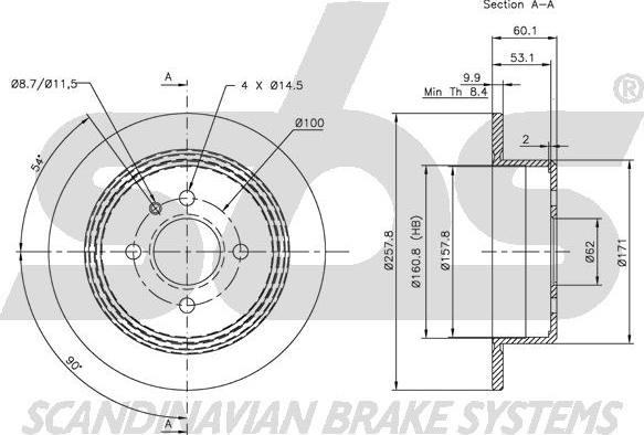 SBS 1815201510 - Спирачен диск vvparts.bg