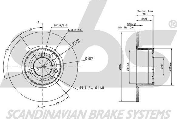 SBS 1815201518 - Спирачен диск vvparts.bg