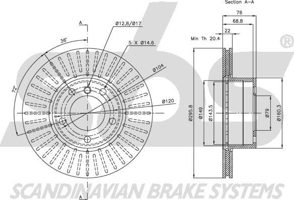 SBS 1815201536 - Спирачен диск vvparts.bg