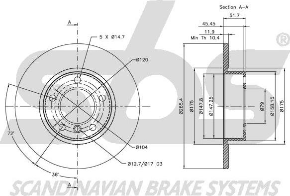 SBS 1815201524 - Спирачен диск vvparts.bg